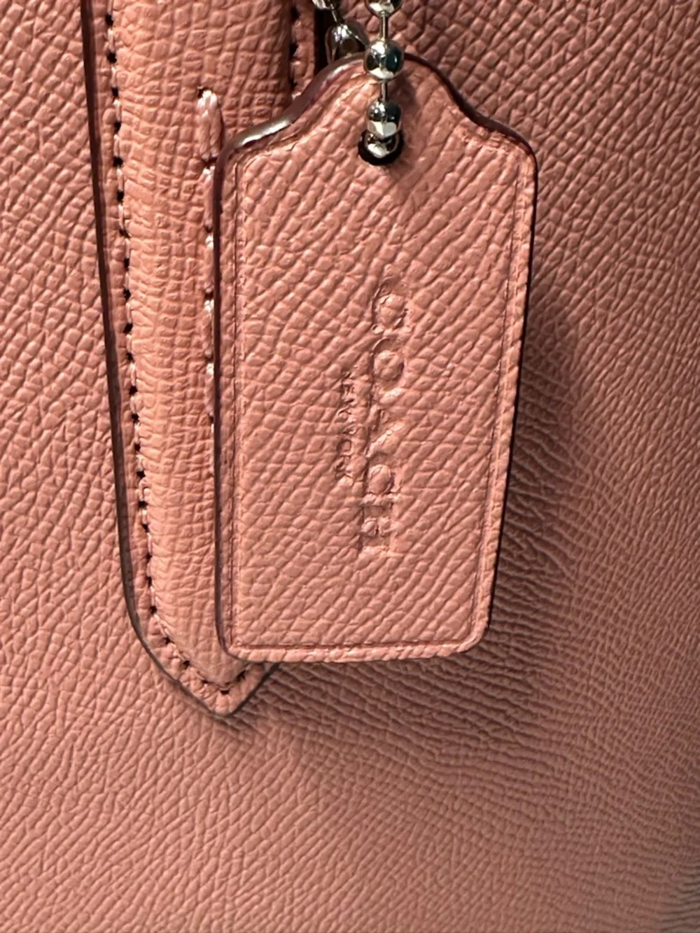 Coach Pink Leather Highline Tote with Logo and Double Handles